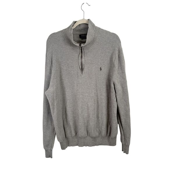 Polo Ralph Lauren Pima Cotton Quarter Zip Sweater Preppy Office Mens Size XXL - Picture 1 of 7